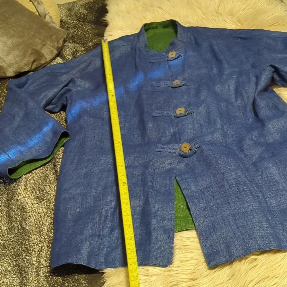 Reversible Hmong embroidery jacket Blazer coat - Picture 2 of 15